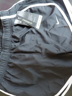 Nike- Womens Small Black Athletic Shorts with White Trim